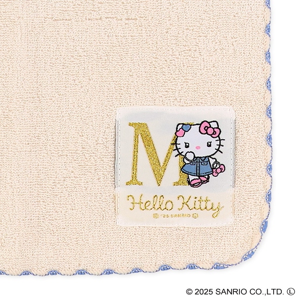 ワッペンイニシャルハンドタオル（ハローキティ・M）