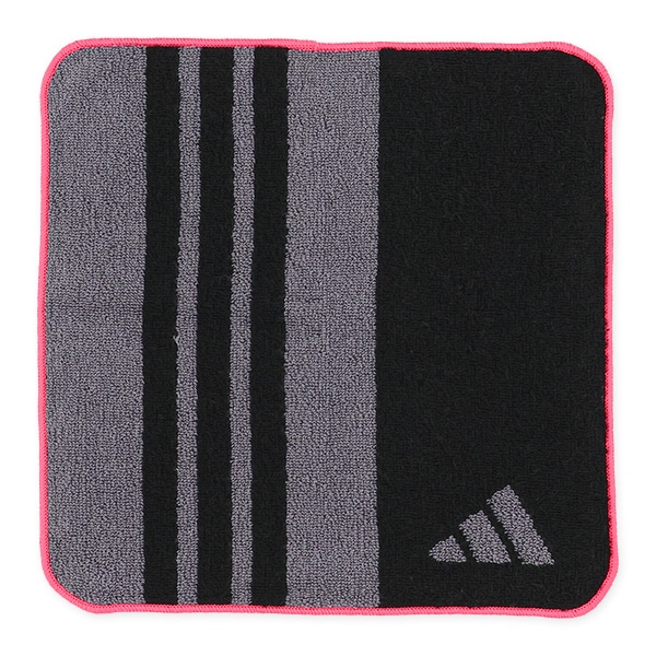 adidas）ハンドタオル（ブラック×ピンク）