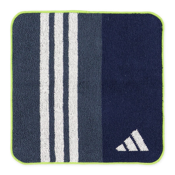 adidas）ハンドタオル（ネイビー×ライム）
