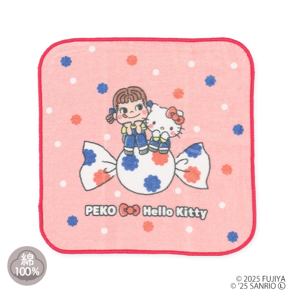 ハンドタオル（ハローキティ×ペコちゃん）