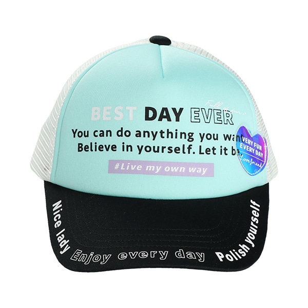 メッシュ帽子（つばロゴプリント）