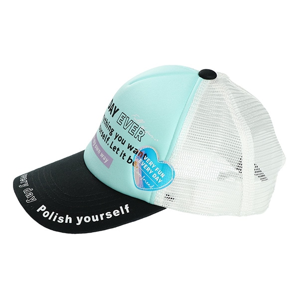 メッシュ帽子（つばロゴプリント）