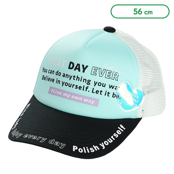 メッシュ帽子（つばロゴプリント）