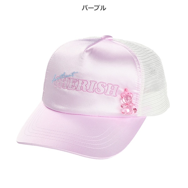 モチーフ付きメッシュ帽子