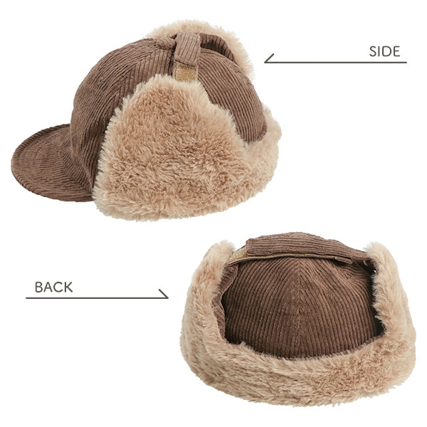 コーデュロイフライトキャップ