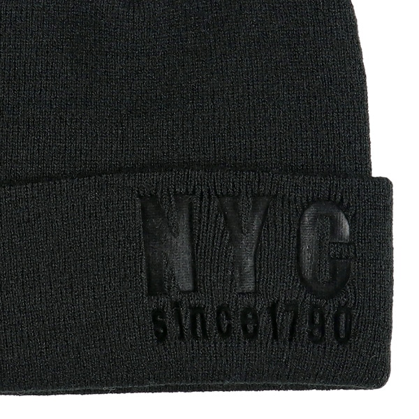 型押しプリントニット帽子