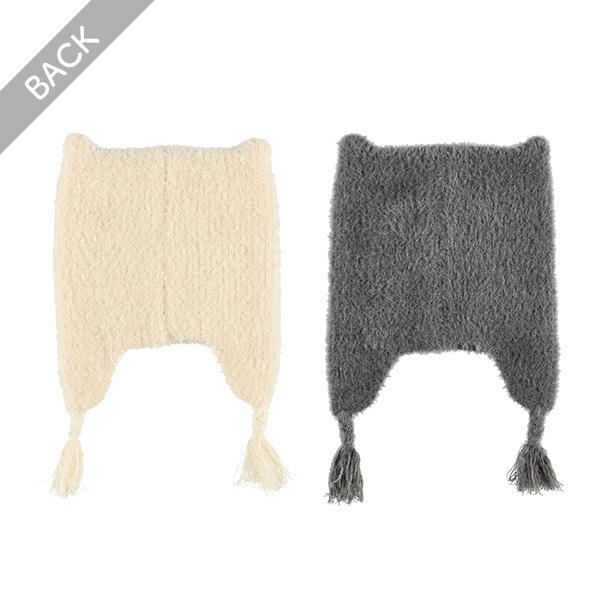 シャギーニットねこ耳ウィンター帽子