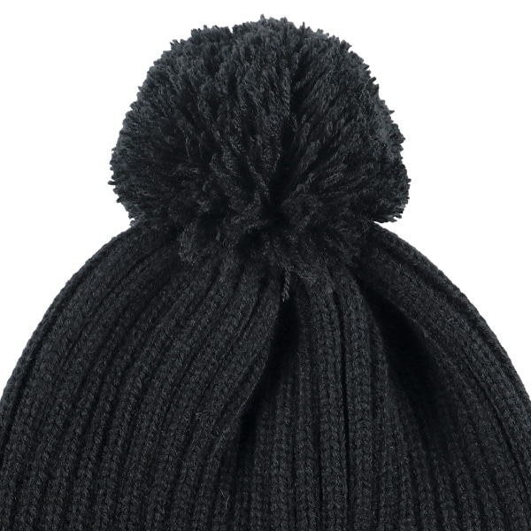 耳ボア梵天ニット帽子