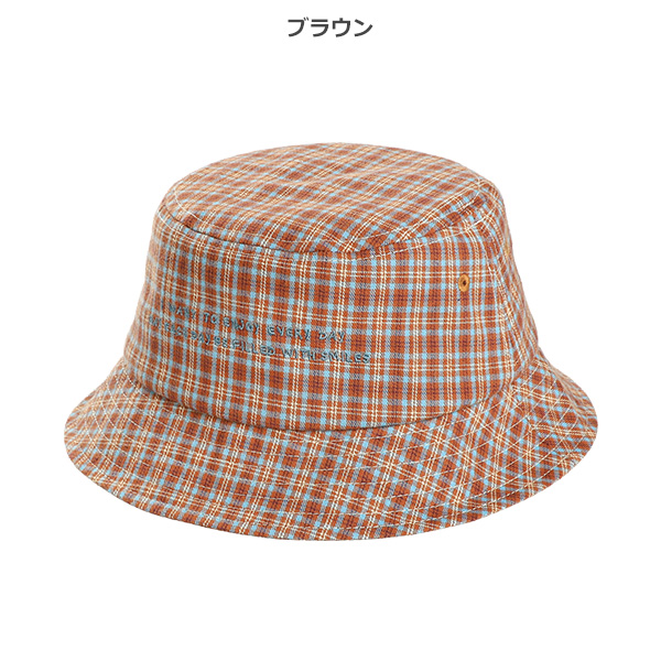チェックバケットハット