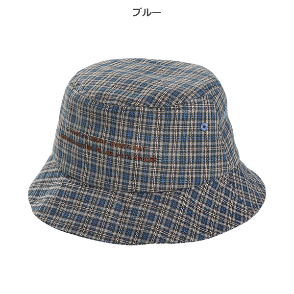 チェックバケットハット