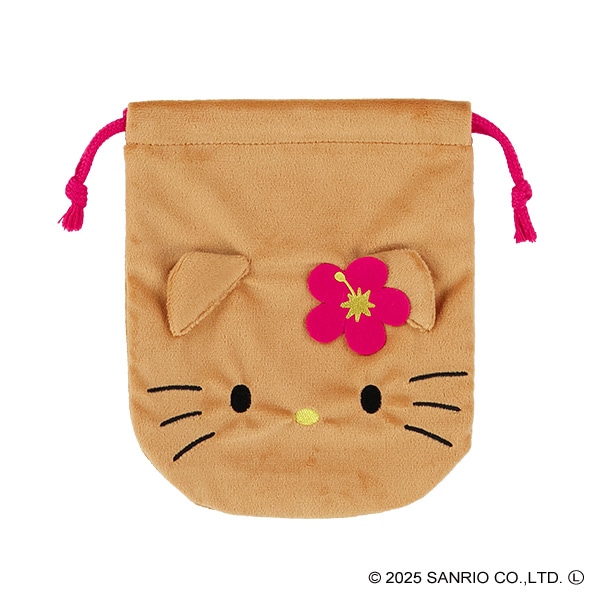 ダイカットフェイス巾着 日焼け（ハローキティ）