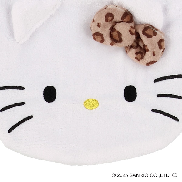 ダイカットフェイス巾着 ヒョウ柄（ハローキティ）
