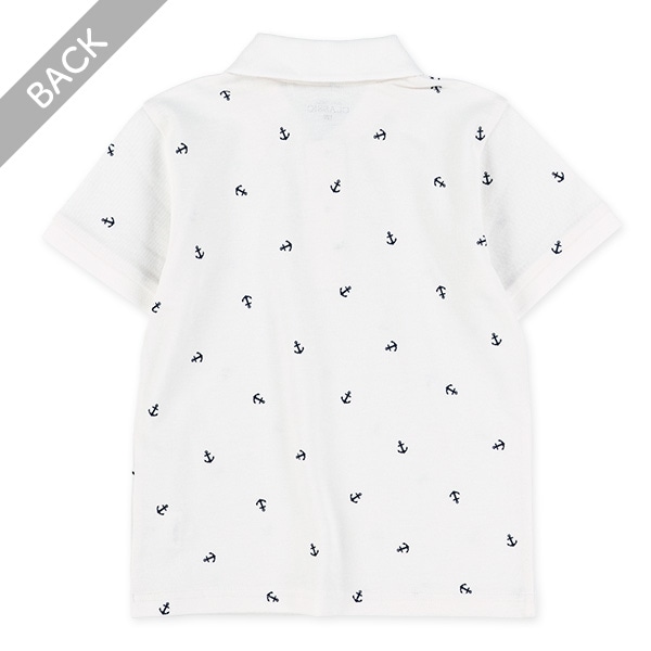 マリン総柄半袖ポロシャツ