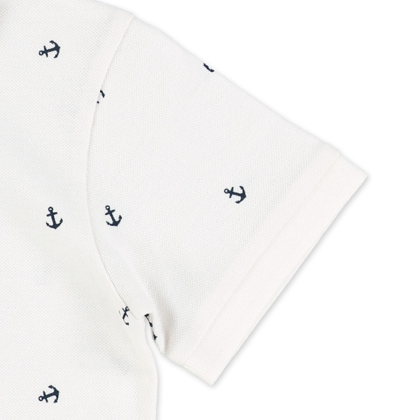 マリン総柄半袖ポロシャツ