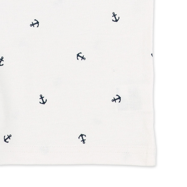 マリン総柄半袖ポロシャツ