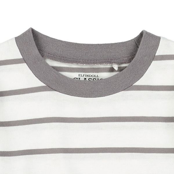 先染めシングルボーダー長袖Tシャツ