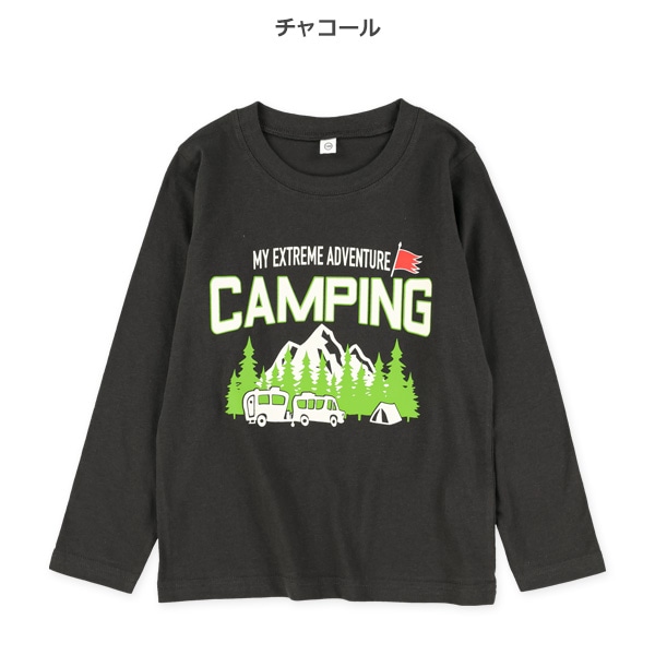 アウトドア風CAMPINGロゴ長袖Tシャツ