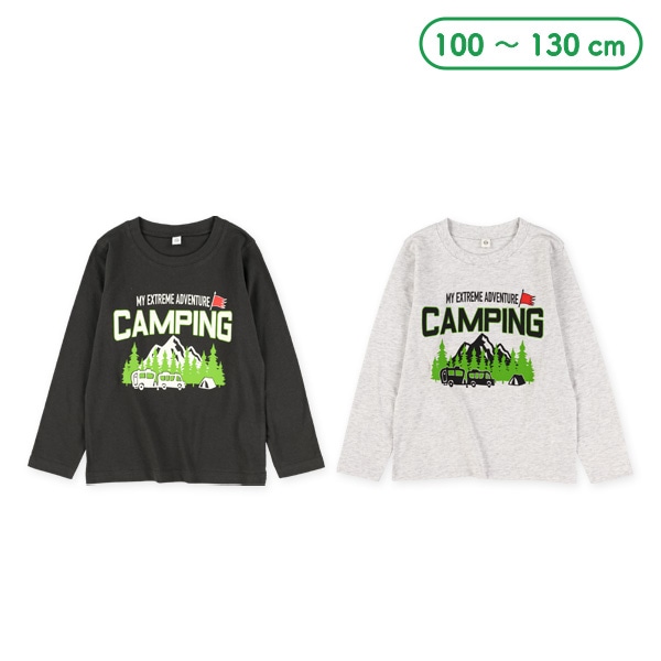 アウトドア風CAMPINGロゴ長袖Tシャツ