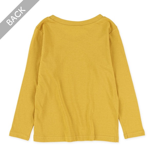 くるまロゴかすれ風プリント長袖Tシャツ