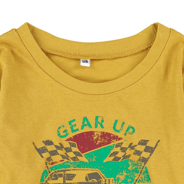 くるまロゴかすれ風プリント長袖Tシャツ