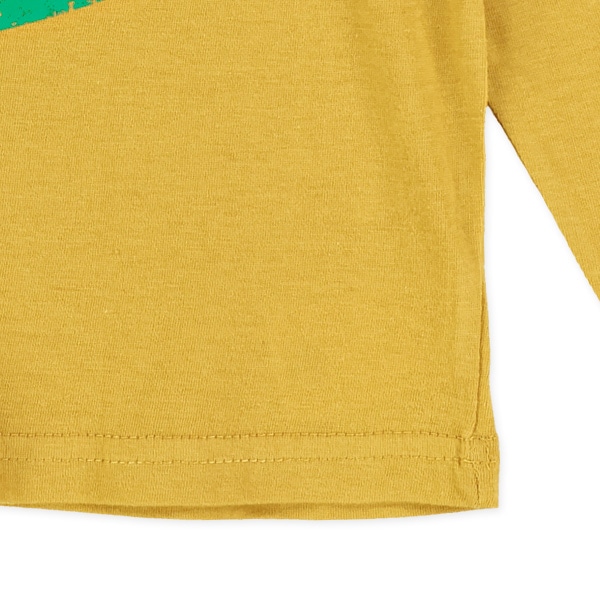 くるまロゴかすれ風プリント長袖Tシャツ