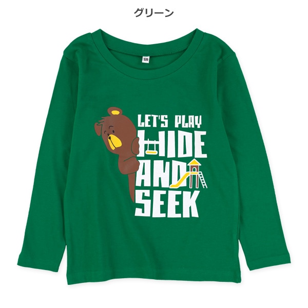 ひょっこりくまロゴ長袖Tシャツ