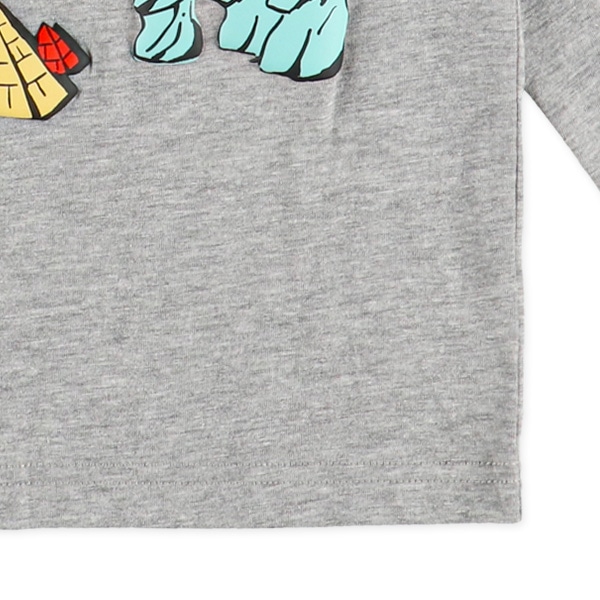 発泡プリント長袖Tシャツ（宇宙・恐竜・ワールド）
