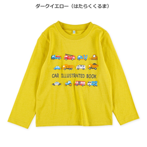 発泡プリント長袖Tシャツ（はたらくくるま・電車）