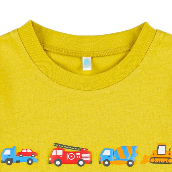 発泡プリント長袖Tシャツ（はたらくくるま・電車）