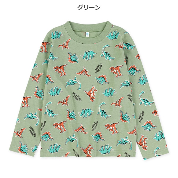 ワッペン風プリント長袖Tシャツ