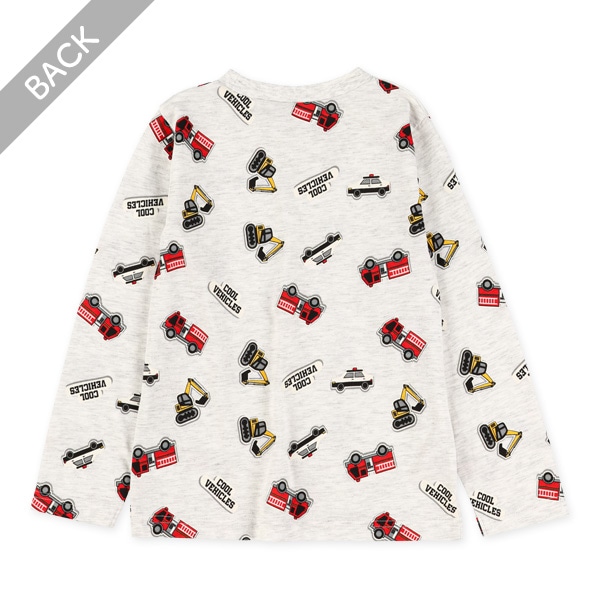 ワッペン風プリント長袖Tシャツ