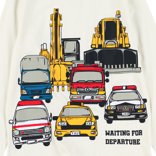はたらくくるまビックプリント長袖Tシャツ