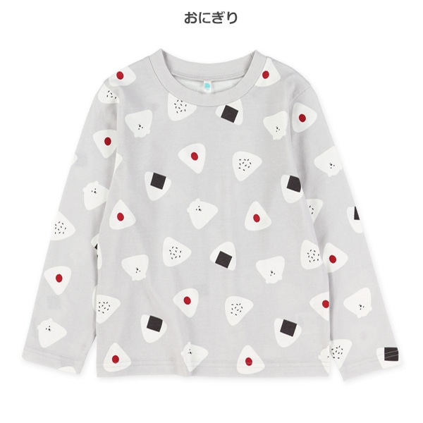 タコ・おにぎり総柄長袖Tシャツ