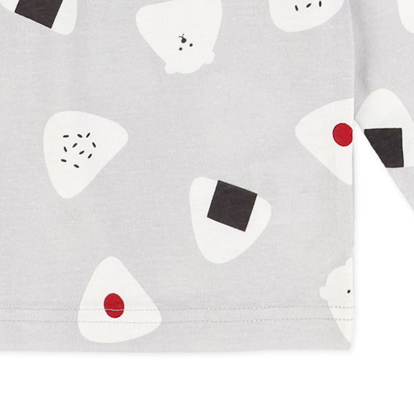 タコ・おにぎり総柄長袖Tシャツ