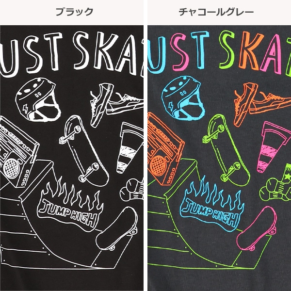 スケボーバックプリント長袖Tシャツ