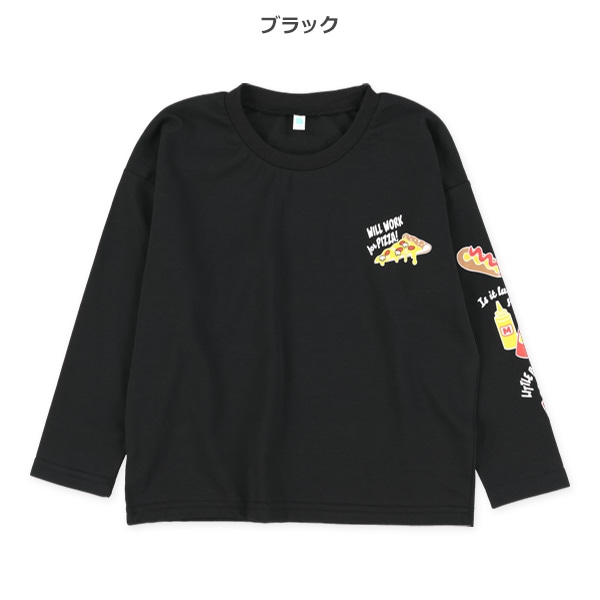 袖スナックフードプリント柄長袖Tシャツ