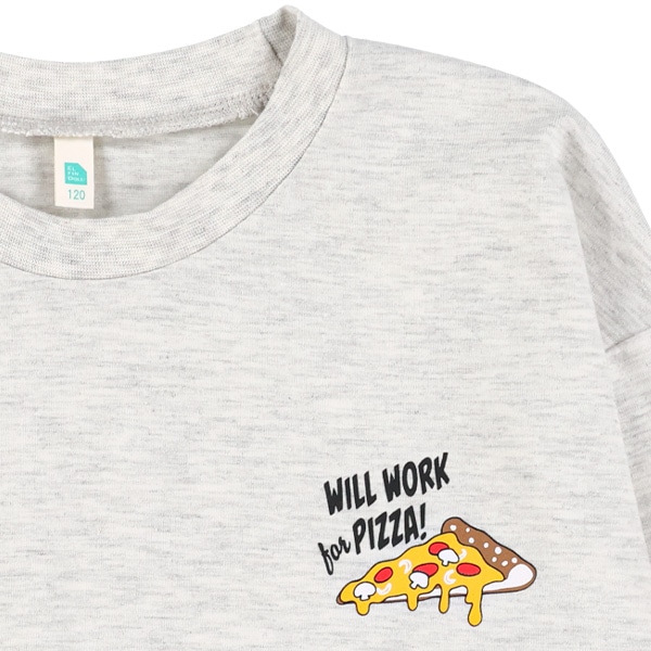 袖スナックフードプリント柄長袖Tシャツ