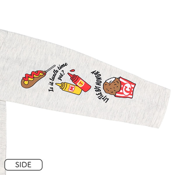 袖スナックフードプリント柄長袖Tシャツ