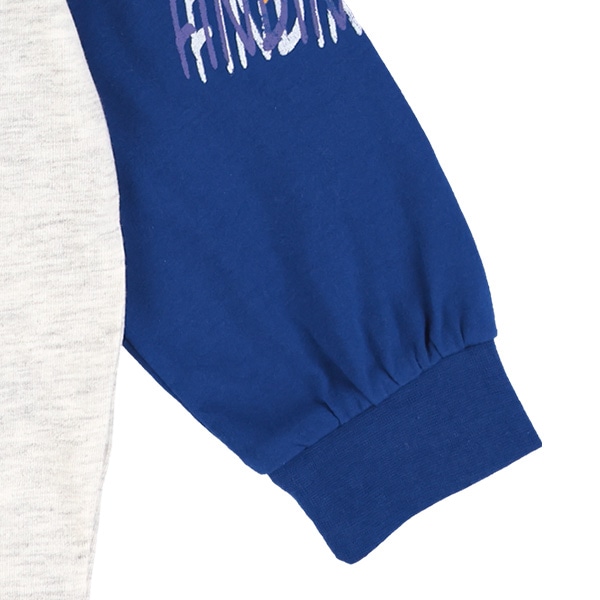 袖かすれ風プリントラグラン長袖Tシャツ