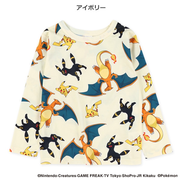ダンボールニット総柄長袖Tシャツ（ポケモン）