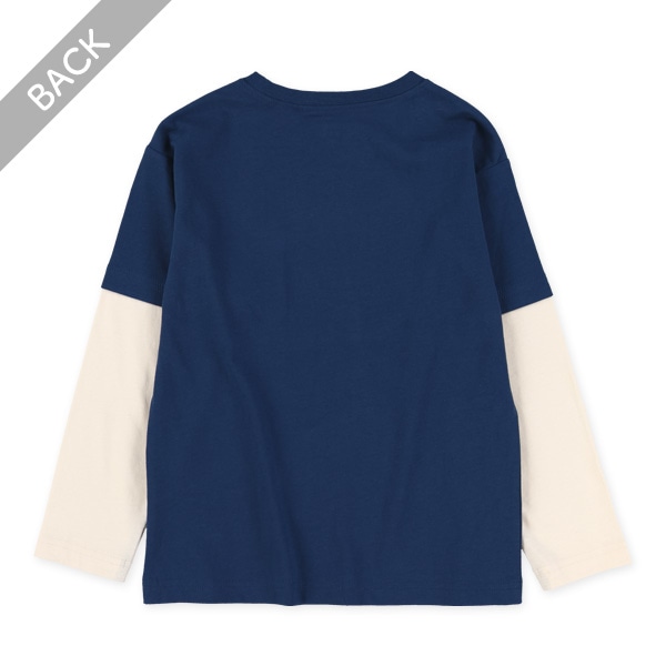袖レイヤード風長袖Tシャツ