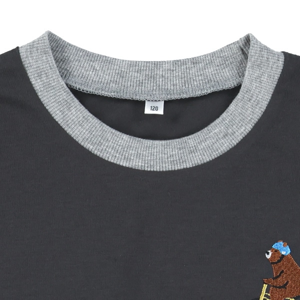 アニマル胸ワンポイント長袖Tシャツ
