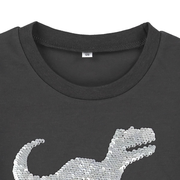 恐竜スパンコール長袖Tシャツ