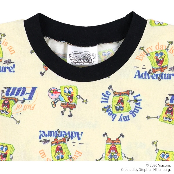 総柄長袖Tシャツ（スポンジボブ）