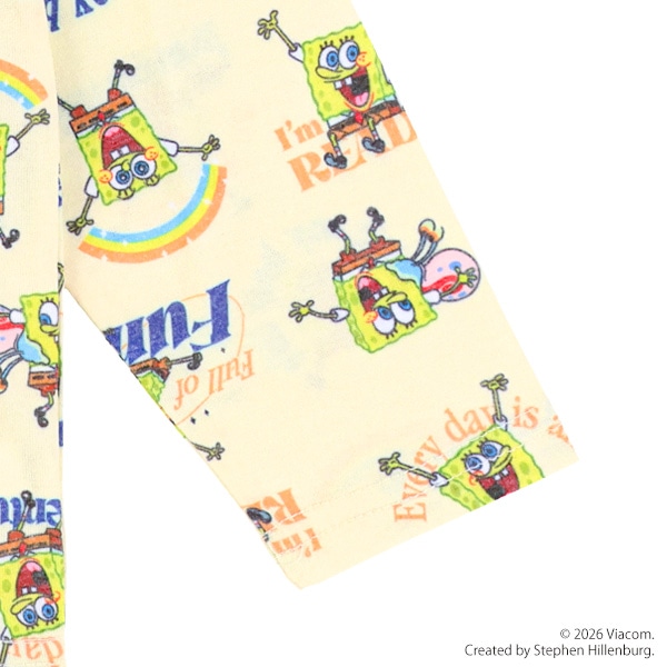 総柄長袖Tシャツ（スポンジボブ）