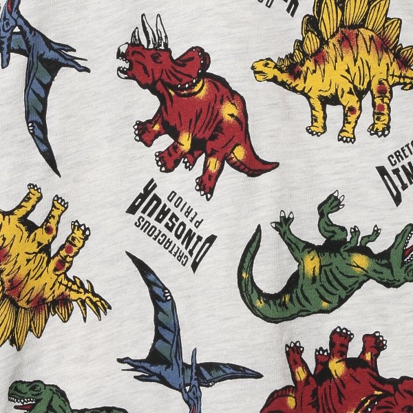 恐竜ロゴ総柄半袖Tシャツ