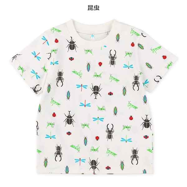 いぬ・昆虫総柄半袖Tシャツ