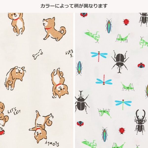 いぬ・昆虫総柄半袖Tシャツ