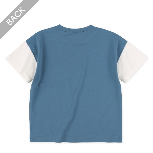 裾ワンポイントレイヤード風半袖Tシャツ