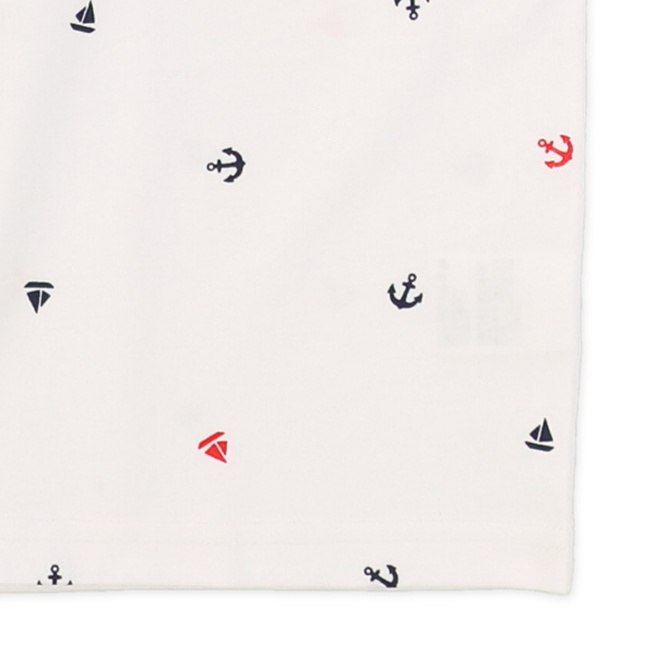 マリン柄プリント半袖Tシャツ